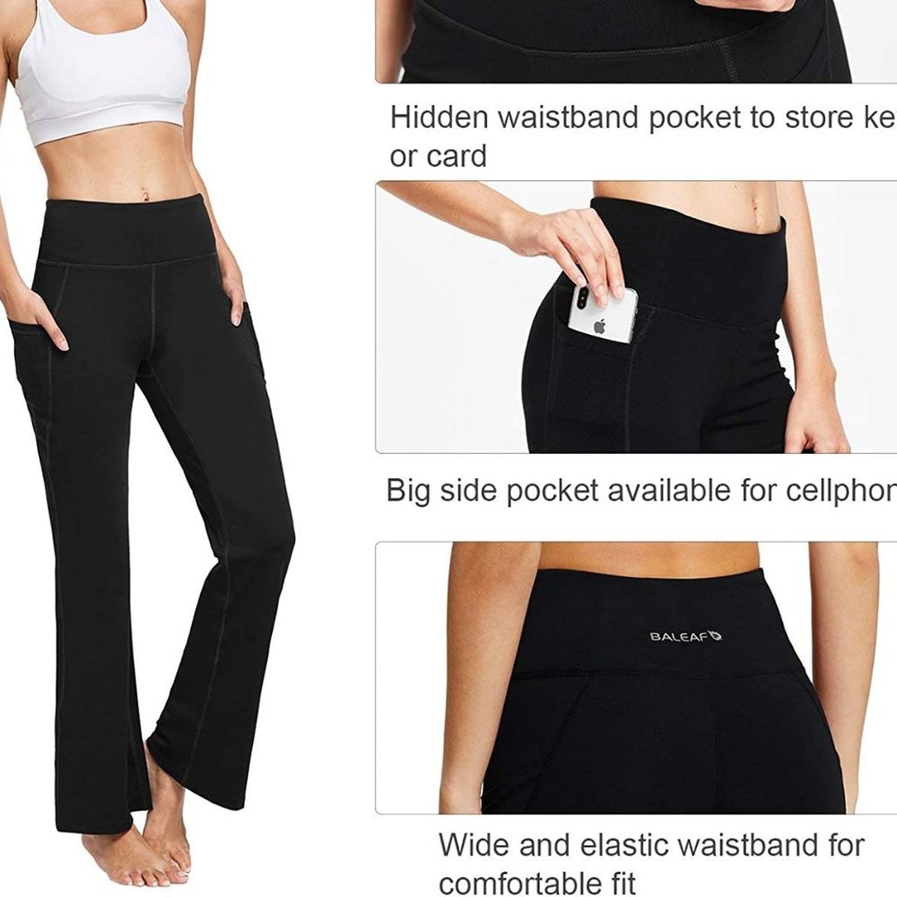 Women’s Bootcut Yoga Pants with Pockets – Size XL